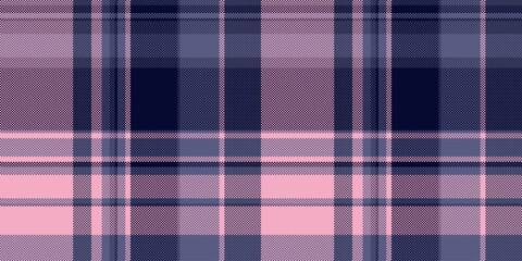 Twill tartan vector seamless, soft textile pattern plaid. Form check background texture fabric in blue and light colors.