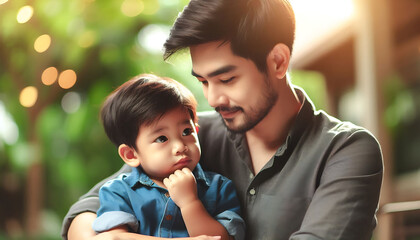 A joyful mother and child share a fun moment together in the park, surrounded by nature and laughter, celebrating their bond as a happy family