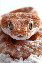 Fototapeta premium Close-Up of Sand Viper with Intricate Scales and Intense Gaze