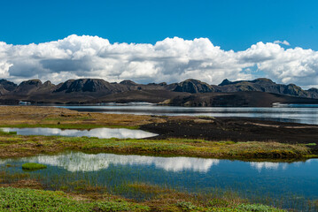 Beautiful Icelandic landscape in highland Iceland, at summer.