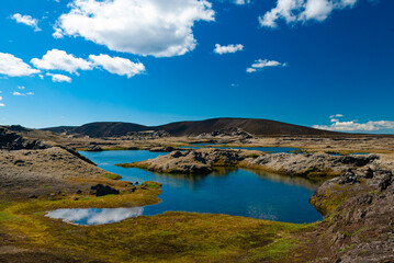 Beautiful Icelandic landscape in highland Iceland, at summer.