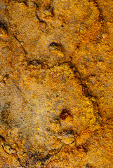 cracked ground with cracks, its notoriety chiefly because of its sulphurous mud springs called solfataras and steam springs called fumaroles.