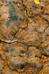 cracked ground with cracks, its notoriety chiefly because of its sulphurous mud springs called solfataras and steam springs called fumaroles.