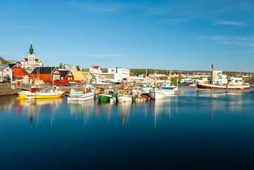Obraz premium Husavik, a town on north east in Iceland