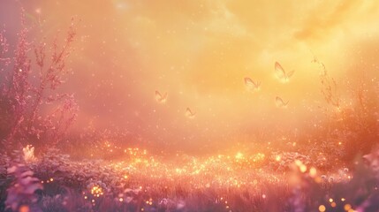 A gentle, flowing background with pastel tones and glowing sparkles, inspired by magical fairy-tale settings