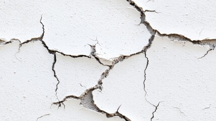 Fototapeta premium The surface showcases a textured pattern of white paint, displaying significant cracks that suggest age and wear over time SEAMLESS PATTERN