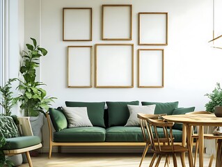 Fototapeta premium Cozy Modern Living Room with Neutral Tones, Stylish Decor, and Elegant Architecture- generative ai