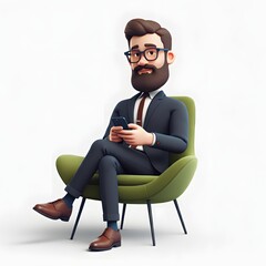 businessman sitting on chair