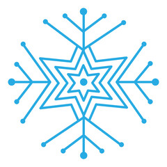 Snowflake winter clip art design on plain white transparent isolated background for card, shirt, hoodie, sweatshirt, apparel, card, tag, mug, icon, poster or badge