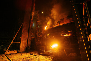 Steel production process in electric blast furnace