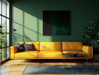 Cozy Modern Living Room with Neutral Tones, Stylish Decor, and Elegant Architecture- generative ai