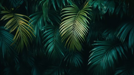 Fototapeta premium Lush Green Tropical Leaves Background for Design Projects