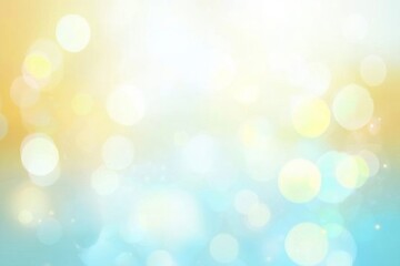Obraz premium Dreamy pastel background with blurred light effects in soft colors of light blue and yellow, creating a serene and beautiful atmosphere reminiscent of a sunny day.