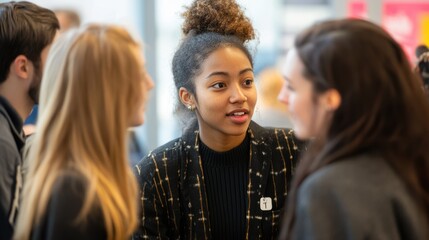 Gen z employees engaged in workplace diversity and inclusion dialogue