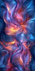 Abstract Swirling Fabric with Glimmering Lights