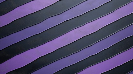 Abstract pattern of diagonal stripes in alternation of purple and black colors with textured appearance and smooth edges.
