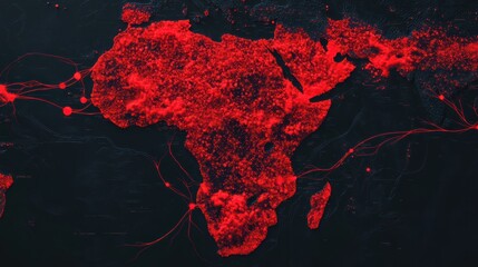Africa map illustrating monkeypox spread and data visualization concept