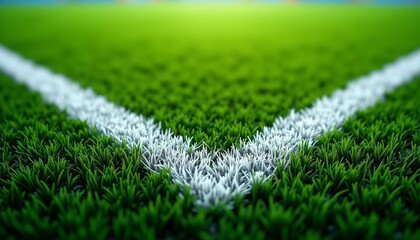  Vibrant sports field with crisp white lines