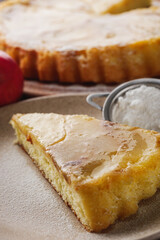 Traditional Apple Pie Charlotte: Delicious and Homemade on a Rustic Wooden Table