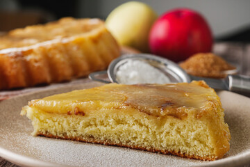 Traditional Apple Pie Charlotte: Delicious and Homemade on a Rustic Wooden Table