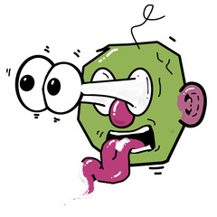 isolated vector cartoon facial expressions in png format such as poisoned, spicy, afraid, shocked or also liking something he sees