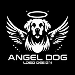 Angel Dog Vector Logo Design