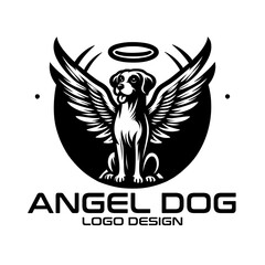Obraz premium Angel Dog Vector Logo Design