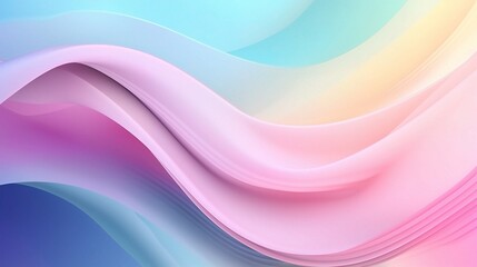 Soft Pastel Waves in 3D Style Background