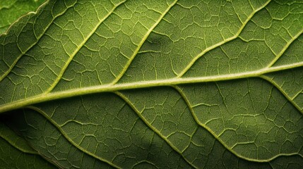 Fototapeta premium Detailed Close-Up of a Green Leaf Texture