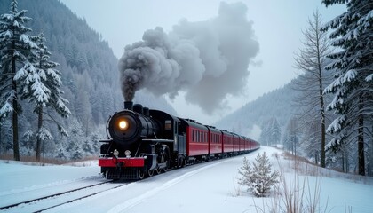  Snowy mountain train journey