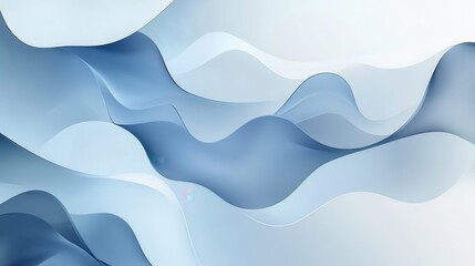 Abstract Blue and White Wavy Background - Modern, Minimalist Design.