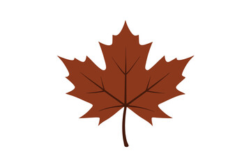 Autumn Maple Leaf Vector Illustration: Vibrant Seasonal Foliage Isolated on White Background for Rustic and Natural Design
