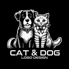 Cat And Dog Vector Logo Design