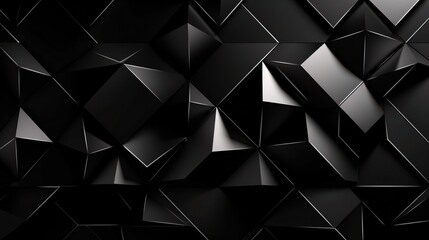 Fototapeta premium Abstract 3D Black Geometric Shapes Background