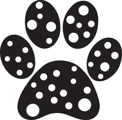 Dog paw print clip art design on plain white transparent isolated background for card, shirt, hoodie, sweatshirt, apparel, card, tag, mug, icon, poster or badge