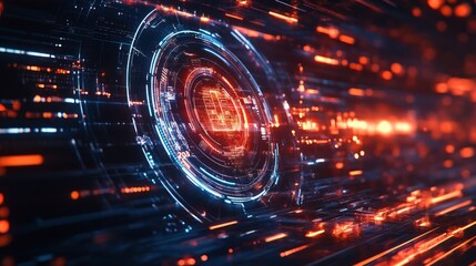 Illumination element wallpaper futuristic design, reflecting the atmosphere of modern technology