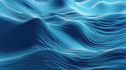 Fototapeta premium Abstract Blue Waves in 3D Digital Design