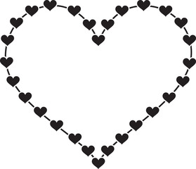 Heart clip art design on plain white transparent isolated background for card, shirt, hoodie, sweatshirt, apparel, tag, mug, icon, poster or badge