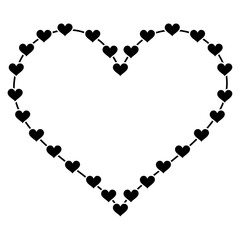 Heart clip art design on plain white transparent isolated background for card, shirt, hoodie, sweatshirt, apparel, tag, mug, icon, poster or badge