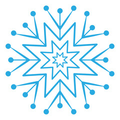 Snowflake winter clip art design on plain white transparent isolated background for card, shirt, hoodie, sweatshirt, apparel, card, tag, mug, icon, poster or badge