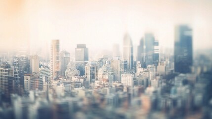 Fototapeta premium Blurred Cityscape in Soft Focus for 3D Visualization