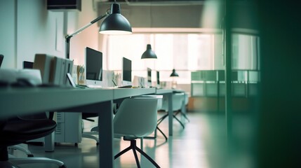 Modern Workspace with Minimalist Design and Technology