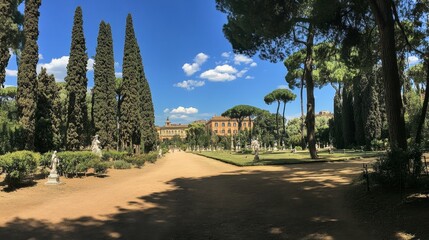 Tranquil Garden Pathway in Beautiful Park Setting