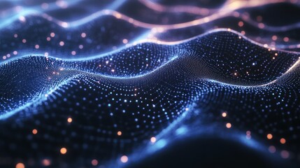 Big data flow in cyber network path, AI technology concept AI generated image
