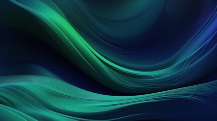 Fototapeta premium Abstract 3D Waves in Blue and Green Colors