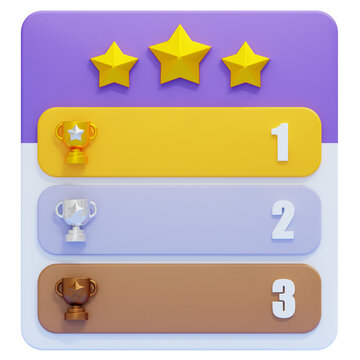 PNG 3D leaderboard icon isolated on a white background
