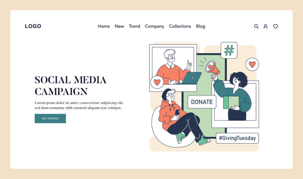 Giving Tuesday. Flat Vector Illustration