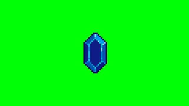 Blue gem, pixel art object