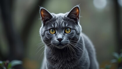 Fototapeta premium Enchanted gaze of a feline friend