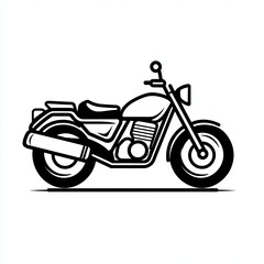 Fototapeta premium This black and white features a sleek motorcycle design, providing a clean, minimalistic representation perfect for various design applications, icon